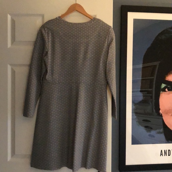 Tory Burch Navy & White Long Sleeve Dress - Picture 3 of 4